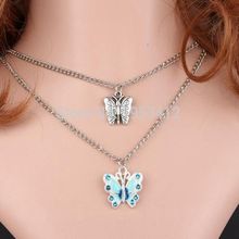 MultiLayered Crystal Butterfly Necklace Vintage Statement  Steampunk Butterfly Choker Pendant Jewelry For Women Gift Bijoux 2024 - buy cheap