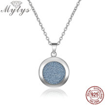 Mytys-collar de plata esterlina 925, colgante redondo de moda, palo de inserción con brillo de cristal brillante, collar estrellado CN380 2024 - compra barato