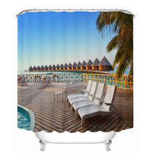Bathroom Products Printed Polyester Bath Curtain Shower Curtain Seaside holiday 2024 - buy cheap