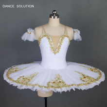 Spandex blanco profesional superior tutú de Ballet en forma de panqueque bailando tutús para las mujeres y las niñas bailarina trajes de espectáculo escénico BLL013 2024 - compra barato
