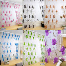 1 PCS Vines Leaves Tulle Door Window Curtain Drape Panel Sheer Scarf Valances string curtains fly curtain for door beads 2024 - buy cheap