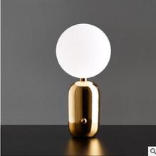 Ouro preto creme de vidro branco bola indução Nórdico candeeiro de mesa sala de estar quarto estudo de cabeceira lâmpada de tabela decorativa 2024 - compre barato