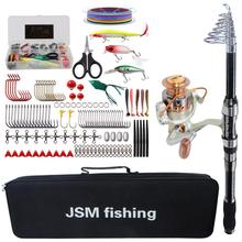 Spinning Fishing Rod Combo tools Kit Spinning Telescopic Fishing Rod Reel Set with Line Lures Hooks Fishing Bag tools 2024 - buy cheap