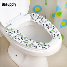 Basupply 1 pair Warmer Toilet Seat Cover Closestool  Mat Washable Soft Seat Cover Pad trimmed Toilet Cushion Bathroom Accessory 2024 - buy cheap