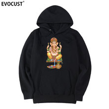 Sudadera con capucha de Ganesha para hombre y mujer, ropa deportiva unisex de algodón peinado con estampado de elefante indio, LORD Ganesha, GOD 2024 - compra barato