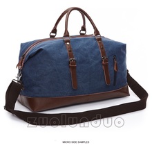 Vintage Military Canvas Leather Men Travel Bags Carry on Luggage Bags Women Duffel Bags Travel Tote Large Weekend Bag Overnight 2024 - buy cheap