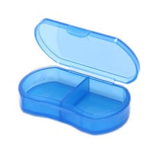 Blue Pill Medicine Tablet Pillbox Container Dispenser Organizer Case For Medicines New 1Pc 2 Grids Pill Box 2024 - buy cheap