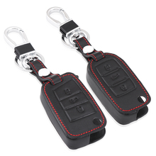 Кожаный чехол для ключей Volkswagen VW GOLF GTI GTE GTD Tiguan Touran Polo Jetta для Skoda Octavia Fibai для SEAT Leon Ibiza 2024 - купить недорого