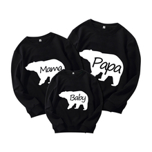 2018 Outono Hoodies Urso Papa Mama Do Bebê Família Combinando Roupas Camisolas Impressão Camisola Pulôveres Quentes Homem Mulheres Criança 2024 - compre barato