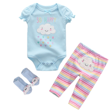 3Pcs/lots Baby boy clothes sets 6-12 Month Baby Girl Rompers Super cotton Bodysuits+ Pants +baby Socks newborn Clothing 2024 - buy cheap