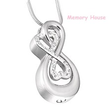 JJ001 Love You Infinity Cremation Urn Necklace For Ashes Multi-colored Crystal Keepsake Memorial Jewelry Pendant Hold Ashes 2024 - buy cheap