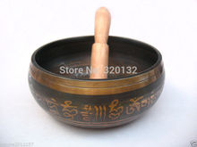 Nepalese Tibetan Tibet Copper Crafted Gold Gilt Chakra Meditation large Singing Bowl 150mm Diameter Wholesale bronze Bowls 2024 - buy cheap