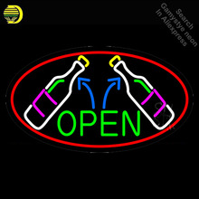 NEON SIGN For Open Wine Glass Bottles neon Light Sign Beer Club Advertise Window vintage Neon sign for sale neon light Art Lamps 2024 - buy cheap