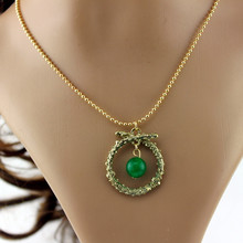 XQ 2015 Бесплатная доставка модное зеленое круглое ожерелье с подвеской 2024 - купить недорого