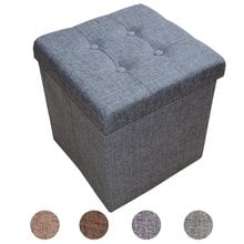 Bench Seat stool storage box with Storage foldable resilient to 300 kg Linen 38x38x38 cm 2024 - buy cheap