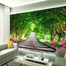 Обои на заказ, фрески, любой размер, фото HD, зеленый лес, 3D пейзаж, гостиная, спальня, ТВ фон, papel de parede 2024 - купить недорого