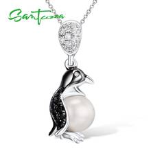 Santuzza Silver Necklaces Pendants For Women Penguin Pearl Pendant fit for Necklace 925 Sterling Silver Slide Necklaces Pendant 2024 - buy cheap