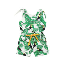 Kids Clothes 2019 Tropical Hawaiian Style Sling Siamese Summer Cotton Sleeveless Rompers Clothing for Children Baby Girls 1-6 T 2024 - buy cheap