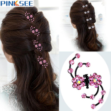 6 Pcs/Set Women Girls Crystal Flower Hair Claws Clamp Bridal Wedding Hair Clips Hairpins Hair Jewelry Accessories 7 Colors 2024 - buy cheap