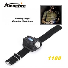 1188 New Portable CREE XPE R2 LED Wrist Watch Flashlight Torch Light USB Charging Wrist Model Tactical Rechargeable Flashlight