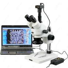 Digital Zoom Stereo Microscope--AmScope Supplies 3.5X-90X Digital Zoom Stereo Microscope w 4-Zone 144-LED Light + 5MP USB Camera 2024 - buy cheap