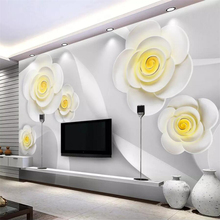 Beibehang-papel tapiz personalizado 3d, murales de fotos en relieve, flor, sala de estar, fondo estéreo, papeles tapiz, decoración del hogar, papel de pared 2024 - compra barato
