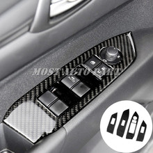 De fibra de carbono de la puerta de coche ventana interruptor de botón Trim para Mazda CX-8 2018-2021 accesorios decoración interior del coche 2024 - compra barato