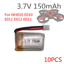Bateria de quadricóptero, 10 peças, 3.7v, 150mah, 30c lipo, para eachine e010 e011 e012 e013 smart bee f36 h36 2024 - compre barato