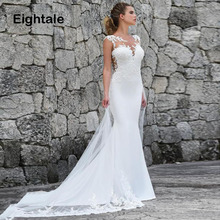 Eightale Mermaid Wedding Dresses Plus Size Turkey 2019 Appliques Lace Free Shipping Bridal Dress Wedding Gown vestidos de noiva 2024 - buy cheap