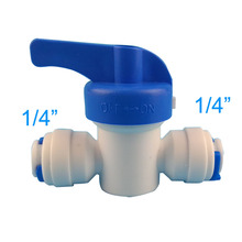 1pc Water Connect 1/4 inch Ball Valve Shut off Quick Connect for RO Water Reverse Osmosis System Aquarium Osmosis free shipping 2024 - buy cheap