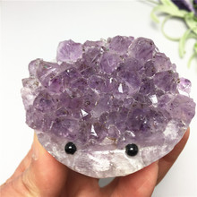 Lovely Natural Amethyst Crystal Cluster Hand Made Hedgehog Stone Minerals Great for Meditation Healing Home Decoration As Gift 2024 - buy cheap