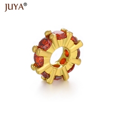 1 peça 11mm Luxo Red Cubic Zirconia Cristal Spacer Contas Para Fazer Jóias DIY Bead Pulseiras apreciação jóias componentes 2024 - compre barato