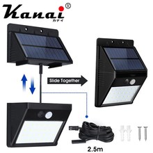 Luces solares para exteriores, 28 LED, impermeable, Sensor de movimiento, luz de seguridad, diseño desmontable, luz de pared para jardín y aparcamiento para coches 2024 - compra barato