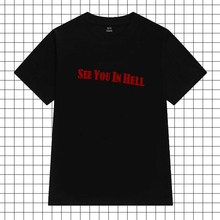 Camiseta con estampado grunge de "SEE YOU in HELL" unisex, ropa gótica vintage, divertida, de los años 90, para mujer, triangulación de envíos 2024 - compra barato