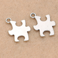 KJjewel Antique Silver Plated Puzzle Charms Pendants Jewelry Making Bracelet Findings Crafts Accessories 22x15mm 2024 - buy cheap