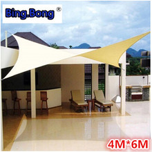 Outdoor Sun Shade Sail 4x6m PU Waterproof 100% Cloth Canvas Awning Canopy Beach Shading Gazebo Toldo Garden Swiming Pool Balcony 2024 - buy cheap