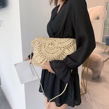 Women's Bag Weave Crossbody Shoulder Shoulder Tassel Semicircle bolsa feminina sac a main femme de marque soldes bolso mujer 2024 - buy cheap