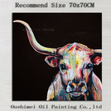 Pintura al óleo de toro moderno de alta calidad, lienzo pintado a mano, retrato de toro abstracto, pintura al óleo para decoración de pared 2024 - compra barato