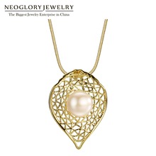 ¡Novedad de 2020! collares y colgantes largos Neoglory de Color oro amarillo claro con perlas de agua dulce rosas para mujer 2024 - compra barato