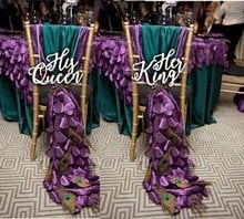 His Queen Her King Chair Sign - Wooden Wedding Sign - Wedding Chair Signs 2024 - buy cheap