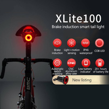 XLITE100 велосипедные фары задний фонарь для велосипеда авто старт стоп зондирование IPx6 Водонепроницаемый светодиодный фонарик для зарядки велосипеда задний фонарь 2024 - купить недорого