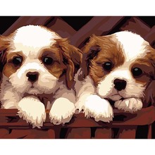 40*50 two cute dog animal wall art Oil diy Painting By Numbers on Canvas art cuadros wedding decoration Modular pictures DYH032 2024 - buy cheap