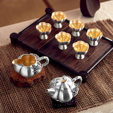 S999 sterling silver kungfu tea set portable teapot tea cup tea set tea ceremony teapot set 2024 - buy cheap