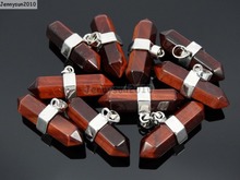 Natural Red Tiger's Eye Gems Stones Horizontal Hexagonal Pointed Reiki Chakra Pendant Beads Necklace Jewelry  10Pcs/Pack 2024 - buy cheap