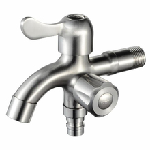 Grifo individual de acero inoxidable para lavadora, grifería de bidé con 2 caños de agua G1/2, para Cocina 2024 - compra barato