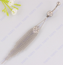 Claw chain Tassel fashion women body piercing jewelry Navel ring Retail14G 316L surgical steel bar  Nickel-free 2024 - buy cheap