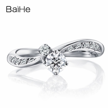 BAIHE Solid 18K White Gold 0.20ct Round FG/SI Natural Diamond ring For Women Fine Jewelry Cute/Romantic Vintage кольцо кольца 2024 - buy cheap