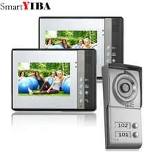 Видеодомофон SmartYIBA для квартиры, 2 единицы, 7-дюймовый видеодомофон, дверной звонок, ИК-камера для двери 2024 - купить недорого