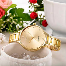 Женские часы из нержавеющей стали 2018, золотые и серебряные часы, женские кварцевые наручные часы с кристаллами из нержавеющей стали 2024 - купить недорого