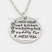 Collar de piel cómoda con cola para mujer, collar de piel sintética con diseño de "I Miss Your Wet Kisses", regalo para mascota, perro, gato, 2015 2024 - compra barato